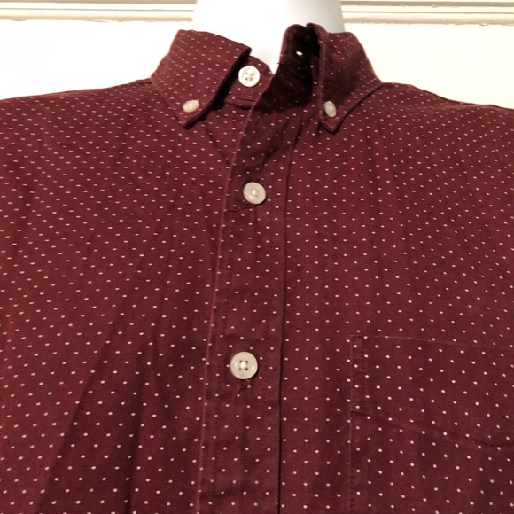 🛑Sold🛑Crew Small Polka Dot Slim Fit Cabernet Button Down Shirt 06778 - Picture 3 of 6